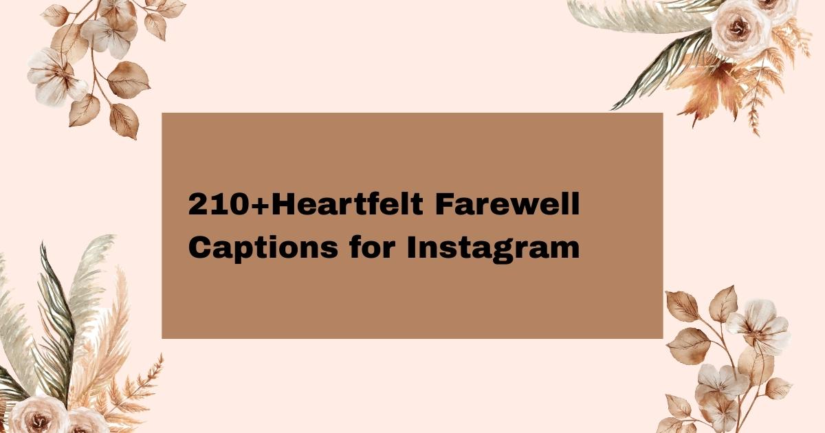 210+Heartfelt Farewell Captions for Instagram